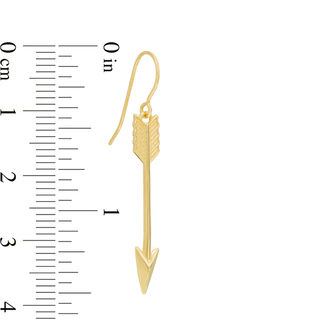 Linear Arrow Drop Earrings in 10K Gold|Peoples Jewellers