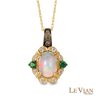 Le Vian® Neapolitan Opal™ and 0.13 CT. T.W. Diamond Vintage-Style Pendant in 14K Honey Gold™|Peoples Jewellers