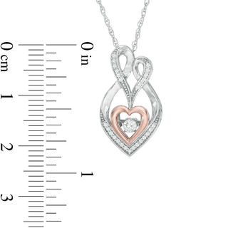 Unstoppable Love™ 0.14 CT. T.W. Diamond Heart Motherly Love Pendant in Sterling Silver and 10K Rose Gold|Peoples Jewellers