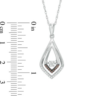 Unstoppable Love™ CT. T.W. Champagne and White Composite Diamond Teardrop Pendant in Sterling Silver|Peoples Jewellers
