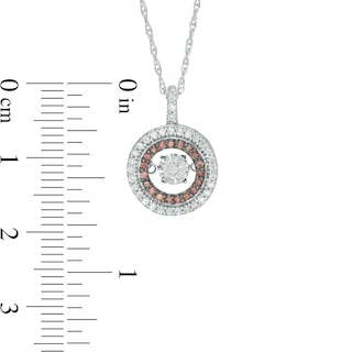Unstoppable Love™ 0.30 CT. T.W. Champagne and White Composite Diamond Double Frame Pendant in Sterling Silver|Peoples Jewellers