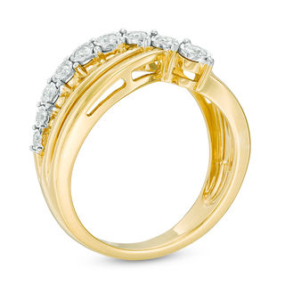 0.25 CT. T.W. Diamond Crossover Bypass Ring in 10K Gold|Peoples Jewellers