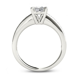 0.23 CT. T.W. Quad Princess-Cut Diamond Frame Promise Ring in 14K White Gold|Peoples Jewellers