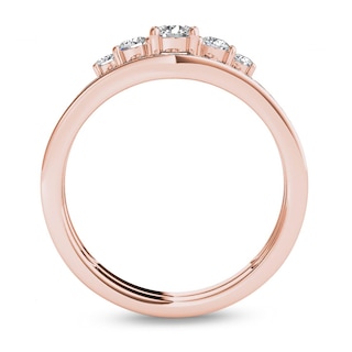0.50 CT. T.W. Diamond Five Stone Bridal Set in 14K Rose Gold|Peoples Jewellers