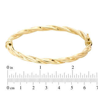 5.0mm Twist Hinged Bangle in 10K Gold|Peoples Jewellers