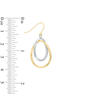Interlocking Teardrop Earrings in 10K Two-Tone Gold|Peoples Jewellers