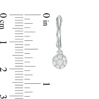 0.25 CT. T.W. Diamond Flower Drop Hoop Earrings in 10K White Gold|Peoples Jewellers