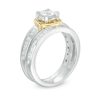 1.00 CT. T.W. Diamond Swirl Bridal Set in 14K Two-Tone Gold|Peoples Jewellers