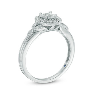 0.09 CT. T.W. Diamond Frame Promise Ring in 10K White Gold|Peoples Jewellers