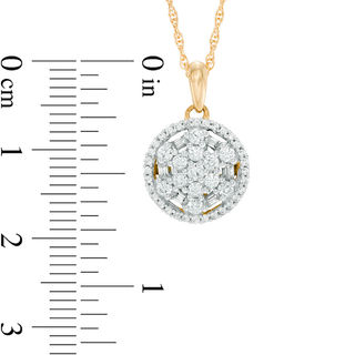 0.45 CT. T.W. Diamond Snowflake in Circle Pendant in 10K Gold|Peoples Jewellers