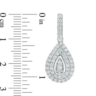 1.20 CT. T.W. Composite Diamond Pear-Shaped Drop Earrings in 10K White Gold|Peoples Jewellers