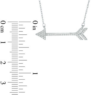 0.13 CT. T.W. Diamond Sideways Arrow Necklace in Sterling Silver|Peoples Jewellers