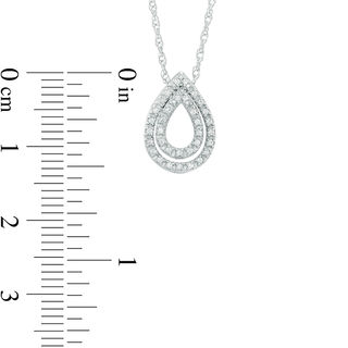 0.09 CT. T.W. Diamond Double Teardrop Pendant in Sterling Silver|Peoples Jewellers