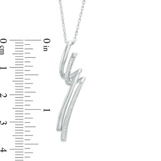 0.09 CT. T.W. Diamond Twist Pendant in Sterling Silver|Peoples Jewellers