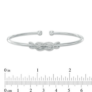 0.20 CT. T.W. Diamond  Infinity Knot Cuff Bracelet in Sterling Silver|Peoples Jewellers