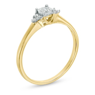 0.09 CT. T.W. Diamond Tri-Sides Promise Ring in 10K Gold|Peoples Jewellers