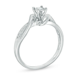 0.12 CT. T.W. Diamond Loop Promise Ring in Sterling Silver|Peoples Jewellers