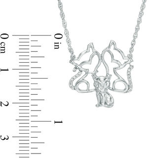 Diamond Accent Cat Family Necklace in Sterling Silver - 17"|Peoples Jewellers
