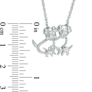 Diamond Accent Dog Family Necklace in Sterling Silver - 17"|Peoples Jewellers