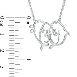 0.09 CT. T.W. Diamond Dolphin Family Necklace in Sterling Silver - 17"|Peoples Jewellers