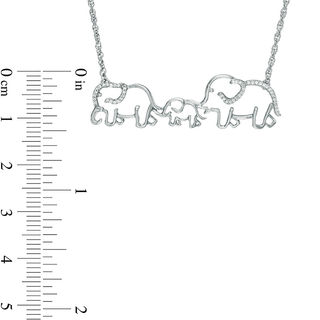 0.12 CT. T.W. Diamond Elephant Family Necklace in Sterling Silver - 17"|Peoples Jewellers