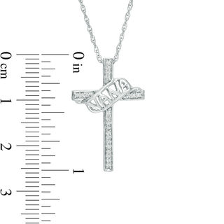 Diamond Accent "NANA" Cross Pendant in Sterling Silver|Peoples Jewellers