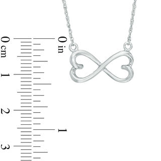 Sideways Heart-Shaped Infinity Necklace in 10K White Gold|Peoples Jewellers