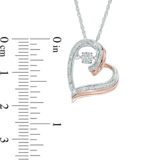 Unstoppable Love™ Diamond Accent Tilted Heart Pendant in Sterling Silver and 10K Rose Gold|Peoples Jewellers