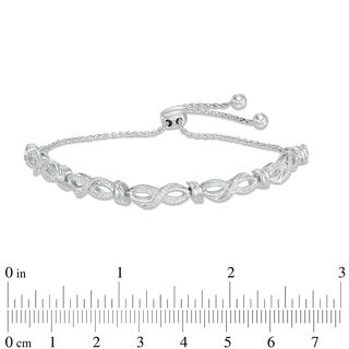 0.18 CT. T.W. Diamond Infinity Wave Bolo Bracelet in Sterling Silver - 9.5"|Peoples Jewellers