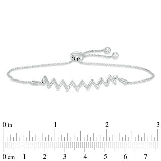 0.45 CT. T.W. Diamond Zig-Zag Bolo Bracelet in Sterling Silver - 9.5"|Peoples Jewellers