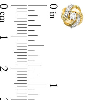 0.13 CT. T.W. Diamond Love Knot Stud Earrings in 10K Gold|Peoples Jewellers