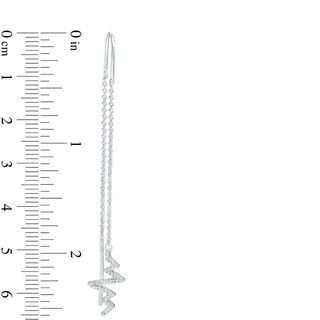 0.15 CT. T.W. Diamond Heartbeat Threader Earrings in Sterling Silver|Peoples Jewellers