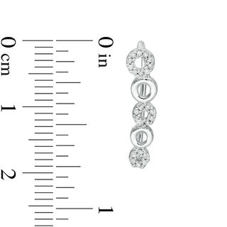 0.15 CT. T.W. Diamond Alternating Circle Crawler Earrings in Sterling Silver|Peoples Jewellers