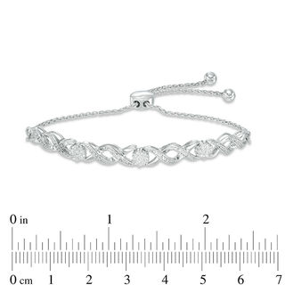 0.11 CT. T.W. Diamond "XO" Bolo Bracelet in Sterling Silver - 9.5"|Peoples Jewellers
