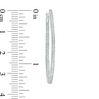 0.50 CT. T.W. Diamond Inside-Out Hoop Earrings in 10K White Gold|Peoples Jewellers