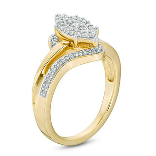 0.23 CT. T.W. Composite Diamond Marquise Bypass Promise Ring in 10K Gold|Peoples Jewellers
