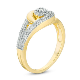0.23 CT. T.W. Composite Diamond Split Shank Bypass Ring in 10K Gold|Peoples Jewellers