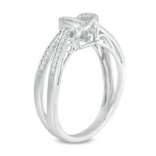 Unstoppable Love™ 0.15 CT. T.W. Diamond Frame Split Shank Ring in Sterling Silver|Peoples Jewellers
