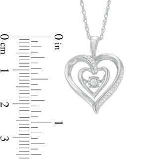 Unstoppable Love™ 0.09 CT. T.W. Diamond Double Heart Pendant in Sterling Silver|Peoples Jewellers