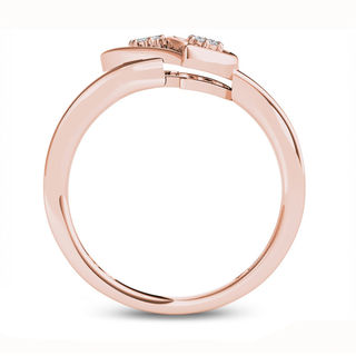 0.05 CT. T.W. Diamond Double Heart Ring in 10K Rose Gold|Peoples Jewellers