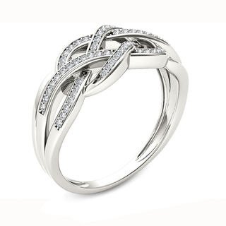 0.18 CT. T.W. Diamond Loose Braid Ring in 10K White Gold|Peoples Jewellers