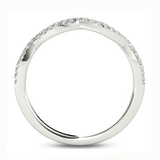 0.13 CT. T.W. Diamond Twist Ring in 10K White Gold|Peoples Jewellers