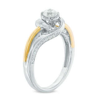 0.50 CT. T.W. Diamond Swirl Bypass Engagement Ring in 10K Two-Tone Gold|Peoples Jewellers