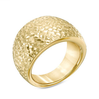 Diamond-Cut Wide Dome Ring in 14K Gold - Size 7|Peoples Jewellers