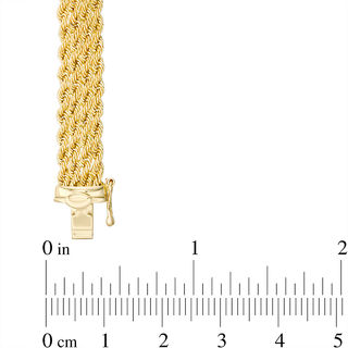 Italian Gold Ladies' Multi-Row Braided Rope Chain Bracelet in 14K Gold - 7.5"|Peoples Jewellers