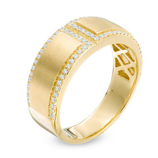 Men's 0.33 CT. T.W. Diamond Belt Buckle Wedding Band in 10K Gold|Peoples Jewellers