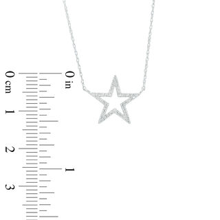 0.12 CT. T.W. Diamond Star Outline Necklace in 10K Gold|Peoples Jewellers
