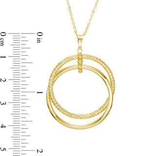 Textured Interlocking Double Circle Pendant in 14K Gold|Peoples Jewellers