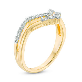 0.23 CT. T.W. Diamond Double Chevron Ring in 10K Gold|Peoples Jewellers
