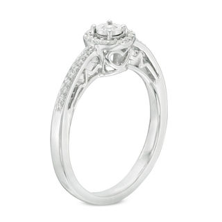 0.15 CT. T.W. Diamond Frame Promise Ring in Sterling Silver|Peoples Jewellers